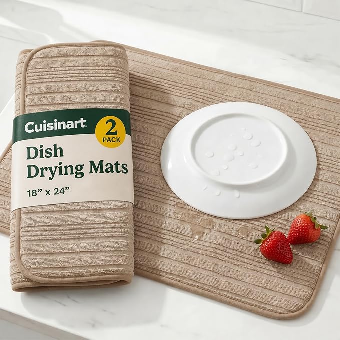 Cuisinart Dish Drying Mat for Kitchen Counter, quick-dry microfiber, machine by BestBrands