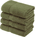 Superior Egyptian Cotton Plush Absorbent, Hand Towel Set of 4, Forest Green | by SUPERIOR