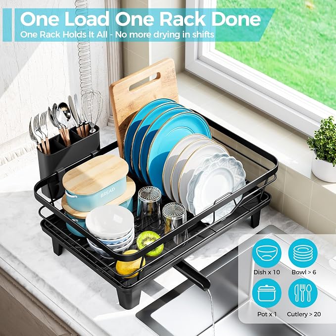 Urakify Dish Drying Rack for Kitchen Counter, 16.5" L x 12.2" W, Sink Dish Rack - Image 3
