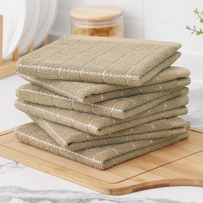 Homaxy 100% Cotton Terry Kitchen Dish Cloths, 8 Pack - Image 8