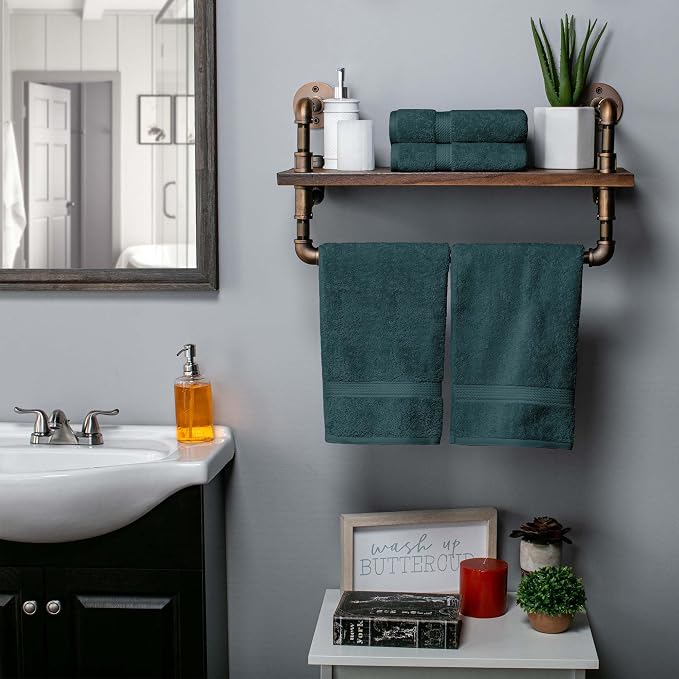 Superior Egyptian Cotton Plush & Absorbent, Hand Towel Set of 4, Teal | Quick - Image 6