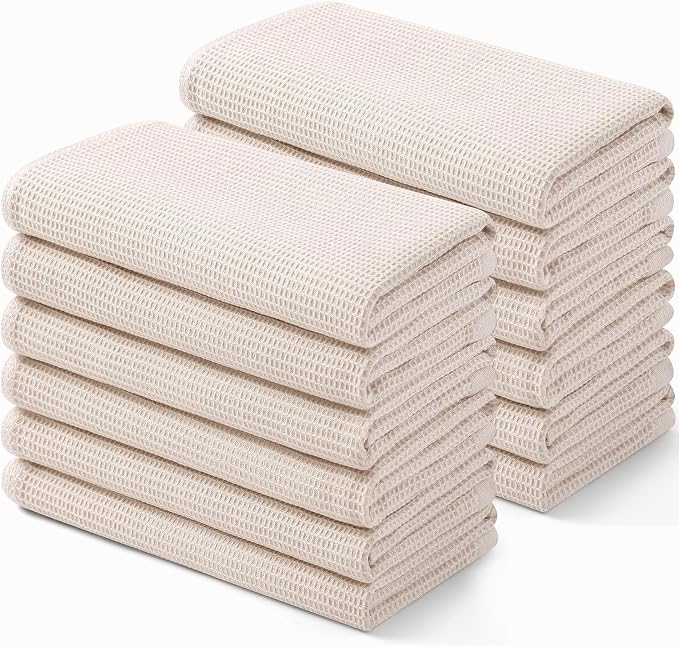 Homaxy 100% Cotton Waffle Weave Kitchen Towels, 12 Pack by Homaxy