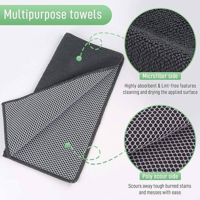 SINLAND Dish Cloth for Washing Dishes Kitchen Washcloth Cleaning Cloth - Image 3