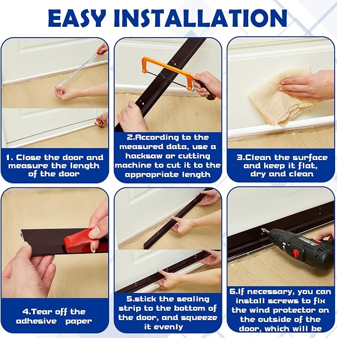 Gisafai 4 Pack 36" Door Sweep Mouse Stopper, Aluminum Draft Blocker Seal | - Image 5