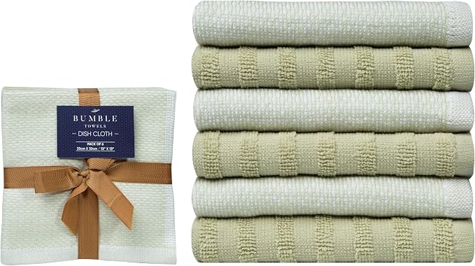 Bumble Premium Dish Cloths 13"x13" | 100% Natural Ring Spun Cotton | 400 GSM | - Image 2