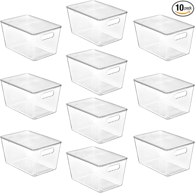 Vtopmart 10 Pack Clear Stackable Storage Bins by Vtopmart