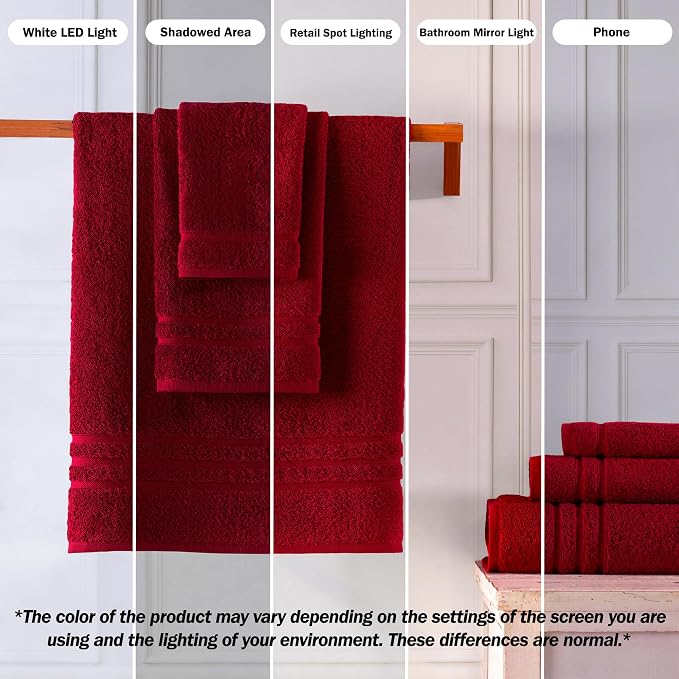 Hawmam Linen Red Hand Towels 4 Pack Turkish Cotton Premium Quality Soft and - Image 3
