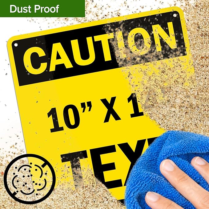 Custom Caution Sign, OSHA Sign, 10x14 Inches, Rust Free .040 Aluminum, Fade Resistant, Made in USA by My Sign Center