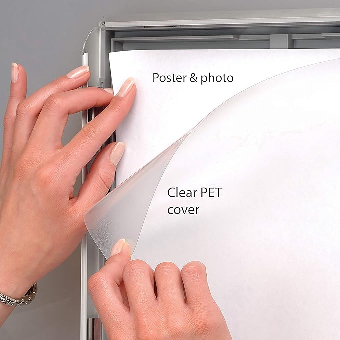 M&T Displays 8.5 x 11 Picture Frame, Front Loading Diploma Frame, Silver Color, 1" Profile Size, 50 Packs
