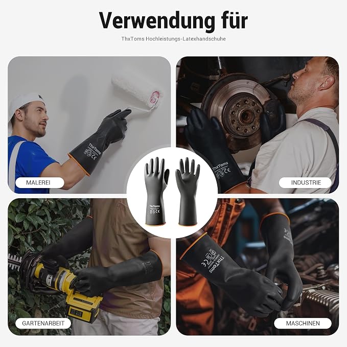 ThxToms Chemical Resistant Gloves, Long Rubber Gloves, Puncture Resistant | - Image 7