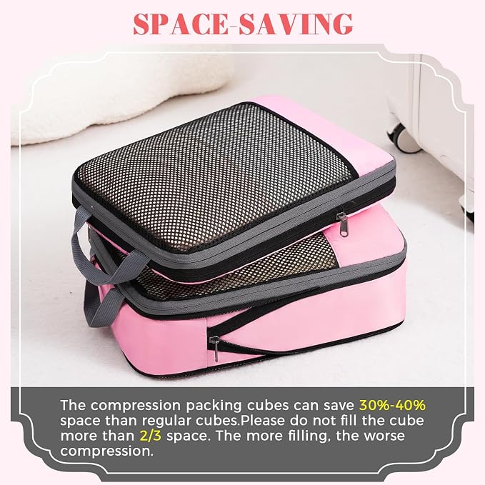BAGAIL 4 Set/6 Set/8 Set Compression Packing Cubes Travel Accessories - Image 5