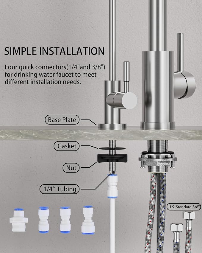 Kitchen Faucet and Water Filter Faucet: Stainless Steel Kitchen Sink Faucet - Image 8