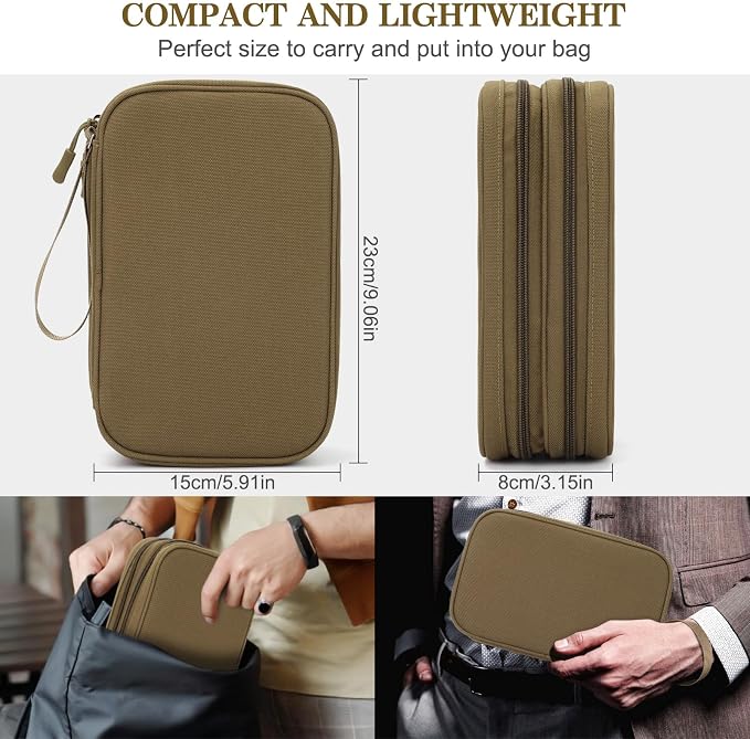 FYY Electronic Organizer, Travel Tech Pouch Bag, Waterproof, Double Layers - Image 2