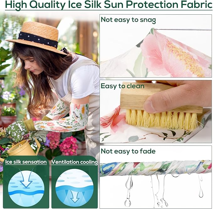 YUNVI Gardening Sleeves Farm Sun Protection Cooling Arm Sleeves to Cover Arm for Women