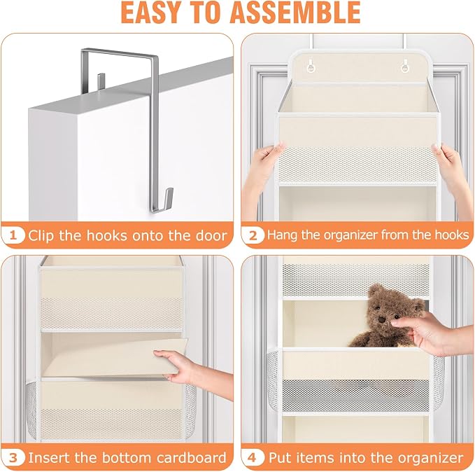 Over The Door Organizer Storage Large Capacity Hanging Bedroom Storage | 4 - Image 3