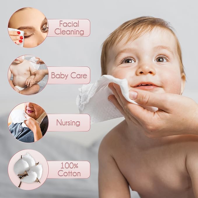 WOWOTEX 100% Cotton Disposable Face Towels, Ultra Soft - Image 6