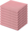 Homaxy 100% Cotton Waffle Weave Kitchen Dish Cloths 8-Pack, Dried Rose | 12 x by Homaxy