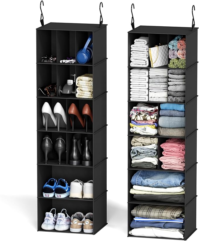 SpaceAid 2 Pack Hanging Closet Organizer and Storage by SpaceAid