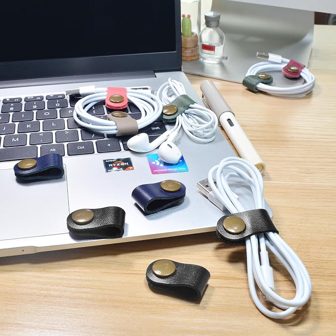 CAILLU Leather Cord Organizer, Cable Ties - Image 2