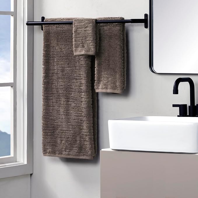 SKL Home CloudSoft Bath Towel Set, 100% Cotton Luxury, Mink Brown | 2 Bath - Image 2