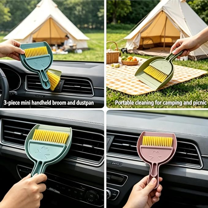 3PCS Hand Broom and Dustpan Set Mini Household Cleaning Tool - Image 5