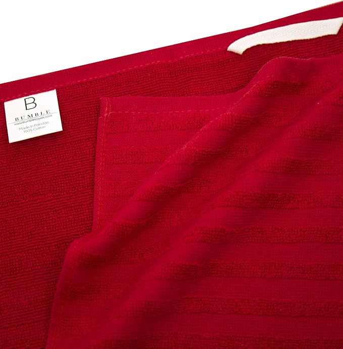 Premium Kitchen Towels 6 Pack 100% Cotton 20"x28" Dish Towels Red Striped - Image 4