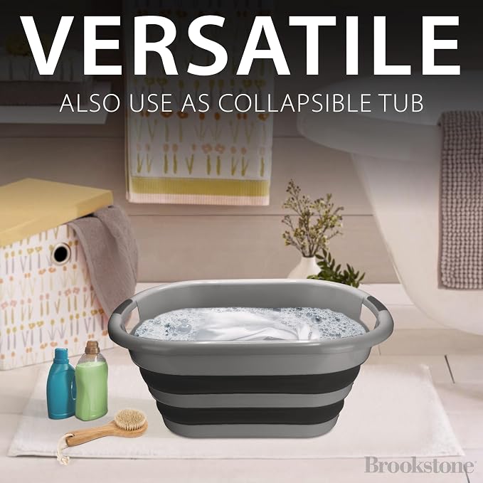BROOKSTONE Collapsible Laundry Basket Set, Modern Medium Collapsible Basket Set - Image 5