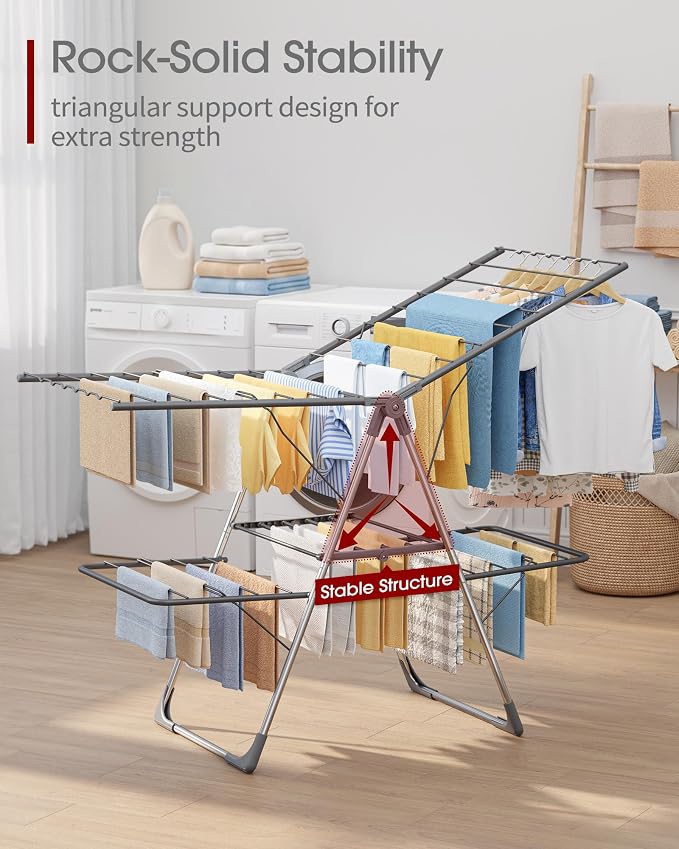 Sakugi Clothes Drying Rack, Foldable 2-Level - Image 6