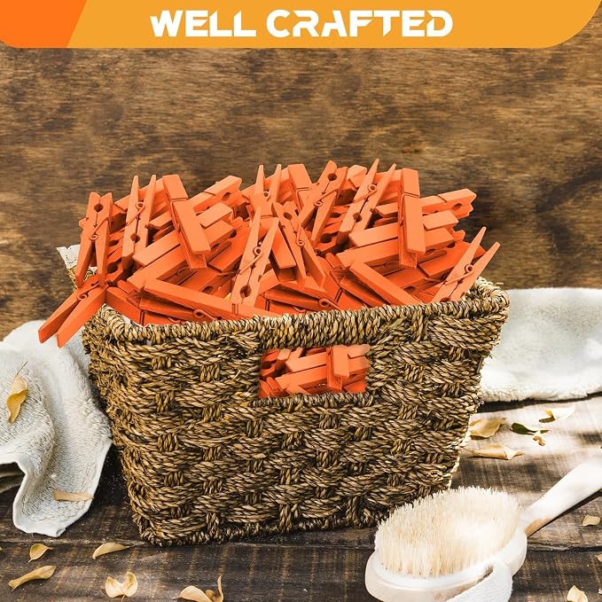 100 Pcs Orange Clothes pins - Image 5