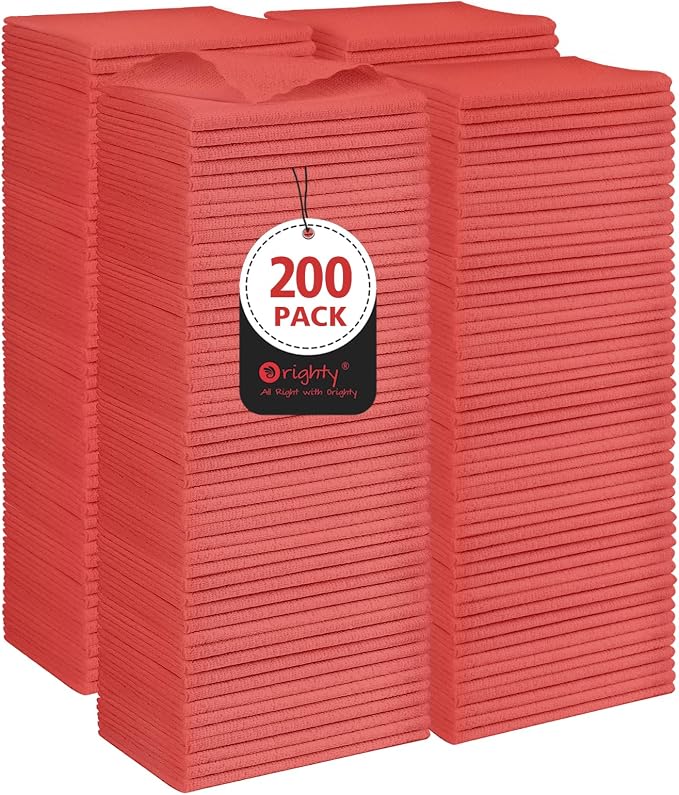 Orighty Microfiber Cleaning Cloth Bulk, 200 Pack, 11.5x11.5 inch, Soft Highly by AllRightinOrighty