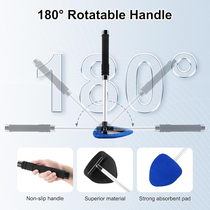 JUSTTOP Windshield Cleaner Tool, Car Interior and Exterior Window Cleaning Kit - Image 4