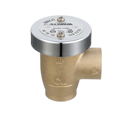 Watts LF288A 1/2" Lead-Free Brass Anti-Siphon Vacuum Breaker Backflow Preventer, Female NPT Inlet and Outlet, Silicone Disc Seat, Chrome Hood, Low-Flow Applications