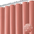 Dynamene Long Waffle Shower Curtain 256 GSM Heavy Fabric 72x78 Coral by Dynamene