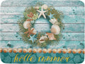 Coastal Wreath Dish Drying Mat 18x24 inch Starfish Shell Absorbent Microfiber by Giwawa