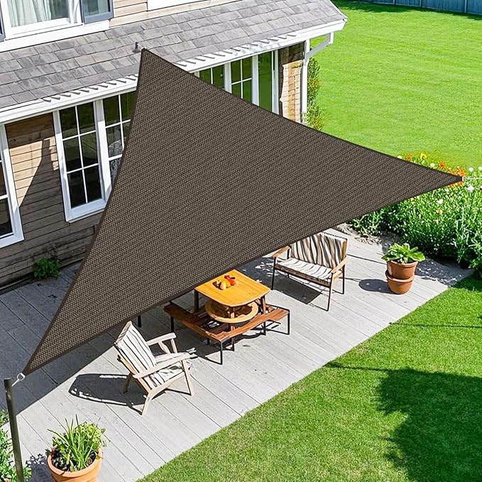 Amagenix Sun Shade Sail 10'X15' Curved Edge Outdoor Shade Canopy Mocha Breathable 95% UV Block Shade Cloth for Patio Garden Backyard (We Make Custom Size)