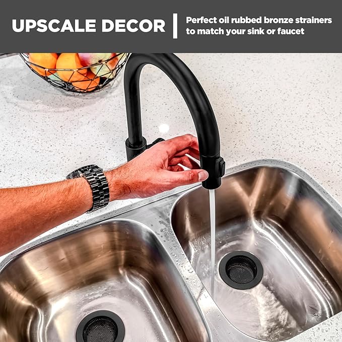 Retisee 2 Pcs Kitchen Sink Drain Strainer 4.4 Inch, Matte Black - Image 2