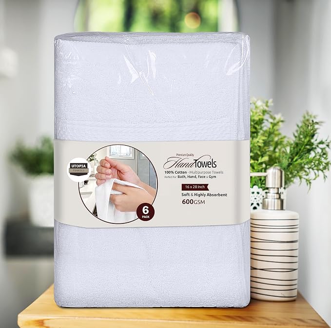Utopia Towels 6 Pack Premium Hand Towels, 16x28 in, 600 GSM Cotton, Spa & Hotel - Image 9