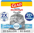 Glad ForceFlex MaxStrength Kitchen Trash Bags, Rip and Tear Resistant, Fresh by GladTrashFoodStorage
