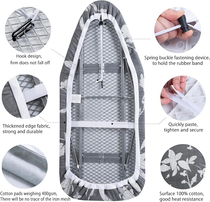 Small Ironing Board Cover Scorch Resistant, Cotton Table top Ironing Board Cover - Image 4