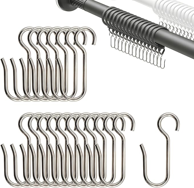 60Pcs Metal Curtain Track Hooks S Shaped Small Drape Curtain Wire Hooks by Unknown