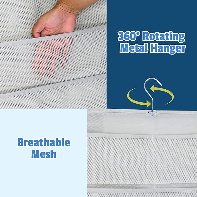 Simple Houseware 24-Pocket Double-Sided Hanging Closet Organizer | 1 Pack - Image 3