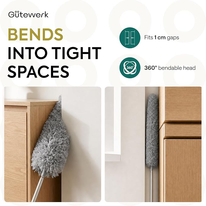 GÜTEWERK Extendable Microfiber Duster, 55 Inch - Image 3