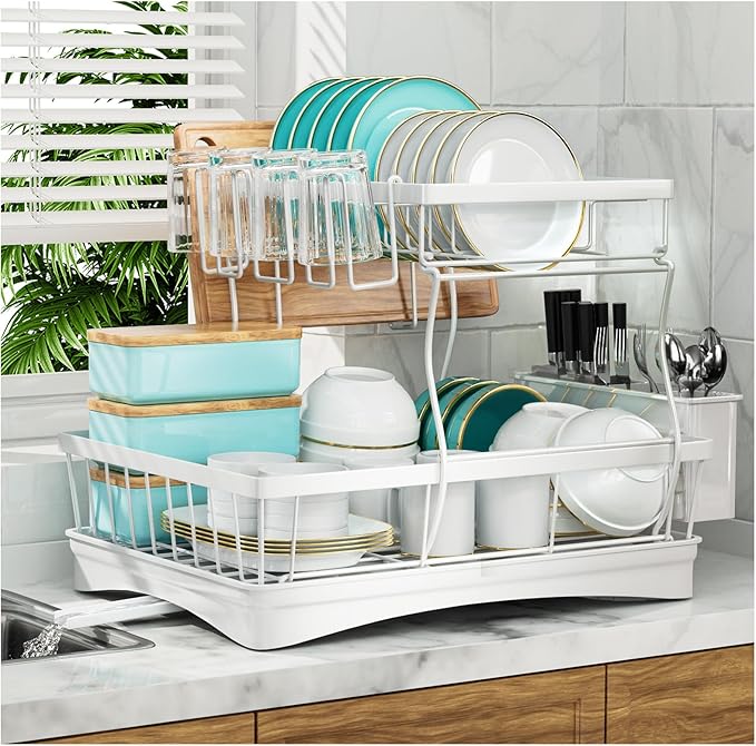 7 code 2-Tier Large Dish Drying Rack by 7+code