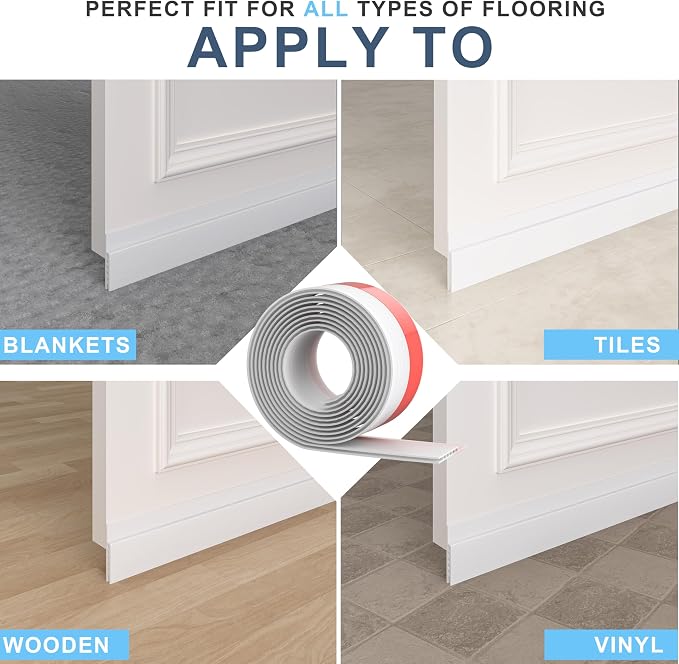 SYIPO 2 Pack Under Door Draft Stopper, Save Energy & Easy Instal Sound Proof - Image 7