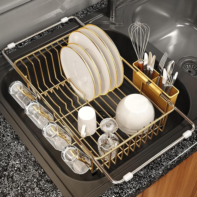 Gold Dish Drying Rack Over The Sink by MAJALiS