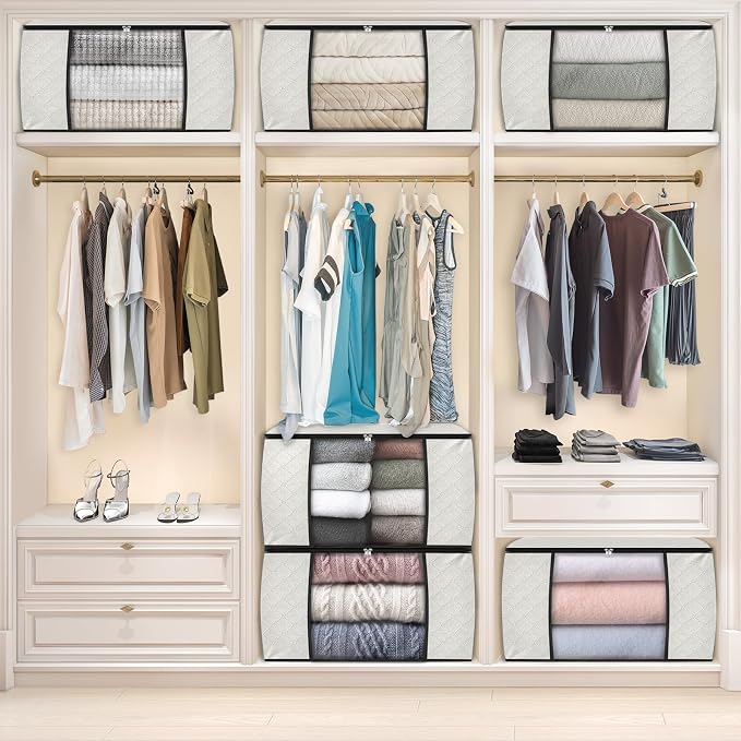 6 Pack Storage Bags for Clothes Blanket Storage Bins - Image 6