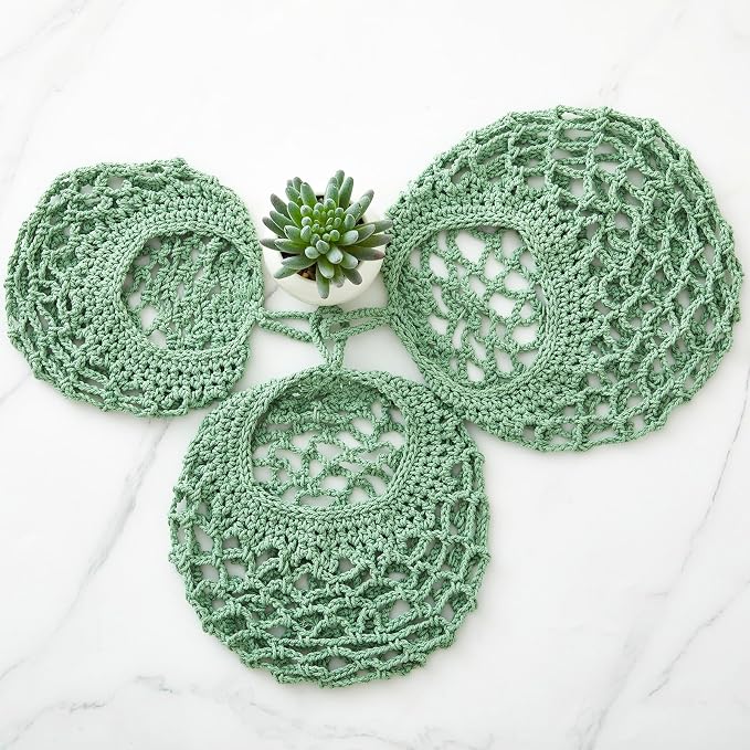 Honeydak 3 Hanging Baskets, Sage Green, Cotton Rope - Image 7