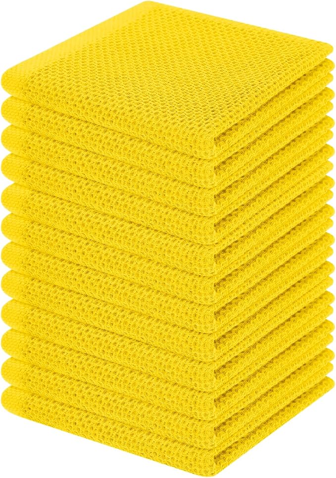 Homaxy 100% Cotton Waffle Weave Kitchen Dish Cloths 12-Pack, Ultra Soft by Homaxy