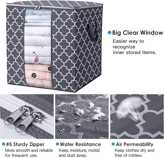 Storage Bags 6 Pack 100L Clothes Organization and Storage Containers | Large - Image 3