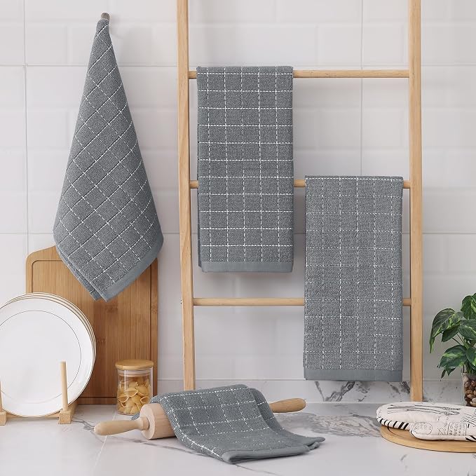 Homaxy 100% Cotton Terry Kitchen Towels, 6 Pack - Image 7